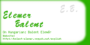 elemer balent business card